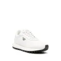 Emporio Armani logo-plaque calf leather sneakers - White