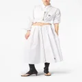 Miu Miu logo-embroidered pleated cotton skirt - White