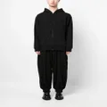 Yohji Yamamoto ripped cotton hooded jacket - Black