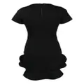 Cynthia Rowley flounce-hem short-sleeved dress - Black