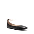 Giorgio Armani chain link-detail leather ballerina shoes - Black