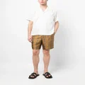 Bally feather-pattern silk bermuda shorts - Brown