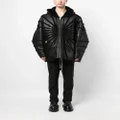 Rick Owens Jumbo shearling-trim hooded jacket - Black