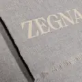 Zegna logo-jacquard frayed scarf - Grey