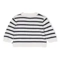 Petit Bateau buttoned striped jumper - White