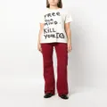 R13 slogan-print cotton T-shirt - Neutrals