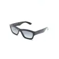 Alexander McQueen logo-engraved square-frame sunglasses - Black