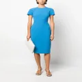 Victoria Beckham crepe short-sleeve midi dress - Blue