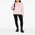 Moncler logo-glitter cotton-blend hoodie - Pink