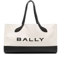 Bally Keep On logo-stamp canvas tote bag - Neutrals