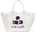 ISABEL MARANT Yenky bouclé-logo tote bag - White