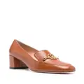 Bally Obrien 50mm logo-plaque leather pumps - Brown