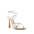 Sophia Webster Perla 110mm metallic-finish sandals - Gold