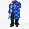 Burberry plaid-check wool blanket cape - Blue