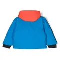 Stella McCartney Kids colour-block logo-print hooded jacket - Blue