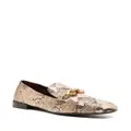 Tory Burch Jessa snakeskin leather loafers - Brown