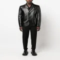 Versace single-breasted leather blazer - Black