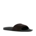 TOM FORD logo-perforated suede slides - Brown