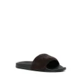 TOM FORD logo-perforated suede slides - Brown