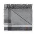 Burberry check-pattern fringed cashmere blanket - Grey