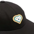Casablanca Heart Rainbow cotton baseball cap - Black