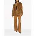 Dolce & Gabbana collarless faux-fur jacket - Brown