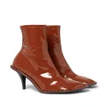 Stella McCartney Ryder lacquered ankle boots - Brown
