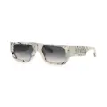 Philipp Plein marbled square sunglasses - White