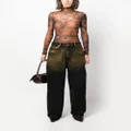 Jean Paul Gaultier x KNWLS graphic-print sheer top - Brown