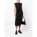 Yohji Yamamoto adjustable shoulder-strap draped skirt - Black