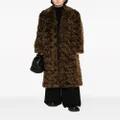 Jil Sander single-breasted faux-fur midi coat - Brown