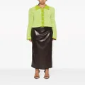 Nanushka draped faux-leather maxi skirt - Brown
