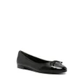 Tory Burch bow-detailing leather ballerina shoes - Black