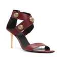 Balmain Alma 95mm leather sandals - Red