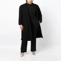 Theory wool-cashmere belted-waist coat - Black
