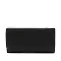 Emporio Armani logo-plaque grained-faux leather wallet - Black