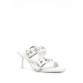 Alexander McQueen Punk double-buckle leather mules - White