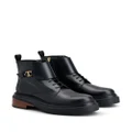 Tod's logo-plaque leather ankle boots - Black