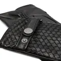Karl Lagerfeld interwoven-design leather gloves - Black