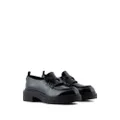 Emporio Armani penny-slot chunky leather loafers - Black