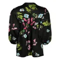 Cynthia Rowley floral-print silk wrap dress - Black