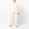 Bally contrast-piping silk pyjama shirt - White