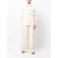 Bally contrast-piping silk pyjama shirt - White