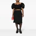 ETRO ruffle-detailing wool blend skirt - Black
