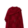 Burberry Check draped scarf-detail coat - Red