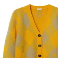 Burberry Argyle patterned-jacquard wool cardigan - Orange