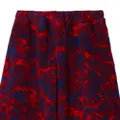 Burberry rose-print fleece trousers - Red