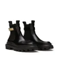 Dolce & Gabbana branded-strap leather ankle boots - Black