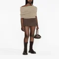 Jean Paul Gaultier x KNWLS Clavicle asymmetric wool-blend jumper - Brown