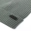 Brioni logo-patch ribbed-knit beanie - Green